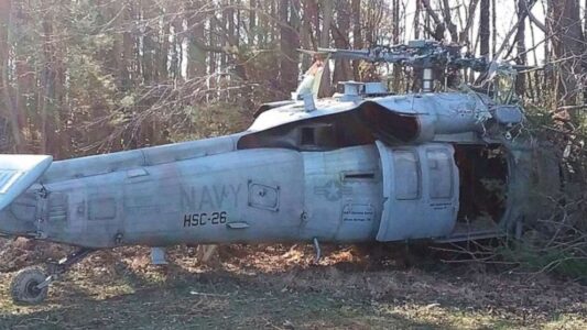 1 injured in Navy helicopter hard landing in Virginia