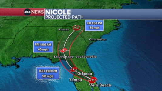 Tropical Storm Nicole live updates: 4 dead in Orange County, Florida