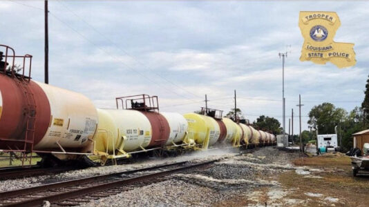 Residents in Louisiana parish evacuated after train derailment causes acid leak