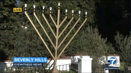 Man arrested for carving Nazi symbol onto family’s menorah in Beverly Hills