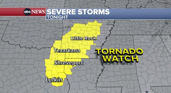 Several homes in Arkansas damaged as tornado watches in effect throughout South