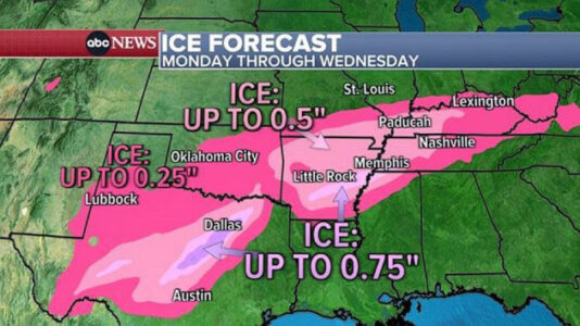 Freezing rain hits Texas, icy conditions may cripple roads