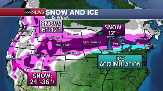 Massive winter storm moves in as South prepares for heat wave