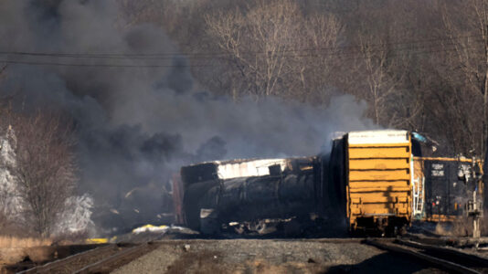 Potential of ‘major explosion’ in Ohio town after train derails, governor says