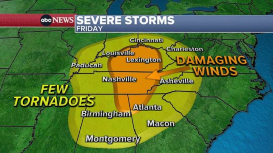 South on alert for tornadoes as severe thunderstorms move in