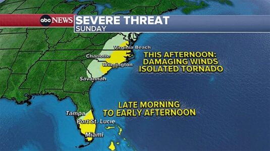 Severe storms continue to move through much of East Coast