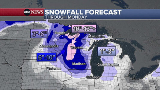 Parts of Upper Midwest bracing for heavy snow, strong winds