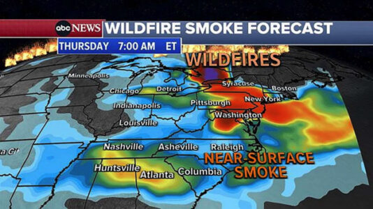 Wildfire smoke map: Forecast shows which US cities, states are being impacted by Canadian wildfires