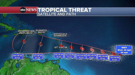 Tropical Storm Bret forecast to strengthen, move into Caribbean: Latest forecast
