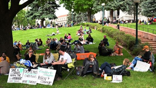 Thousands of women participate in sit-in at Colorado Capitol against gun violence