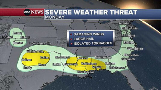 Severe storm threat for over 40 million Americans from Colorado to Georgia