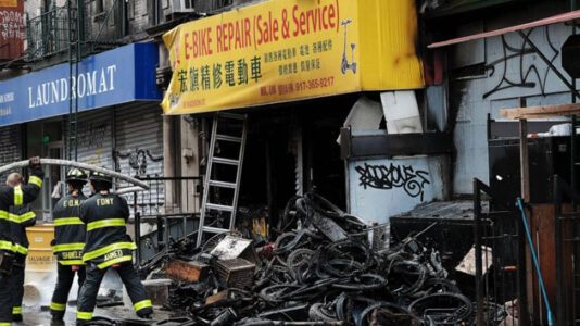 Four dead after fire breaks out in e-bike repair shop in NYC