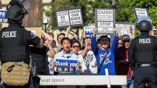 Protesters clash for 2nd time at California school board meeting over Pride month