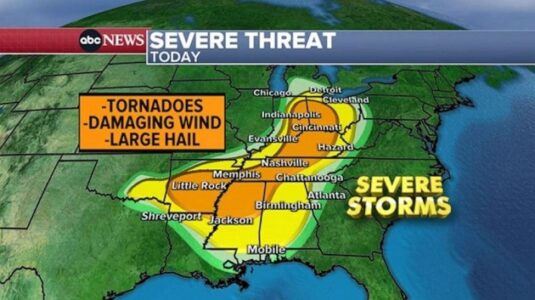 Multiple tornadoes confirmed as severe weather threats continue for much of the country