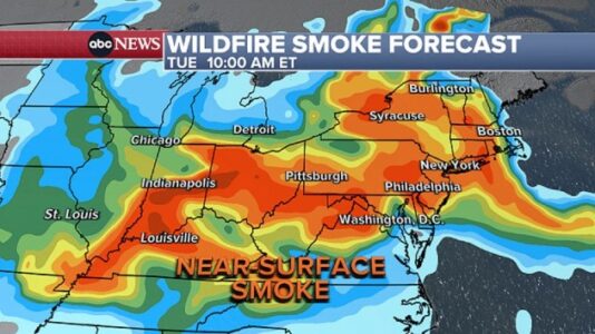 Canadian wildfire smoke returns to parts of the Midwest and Northeast