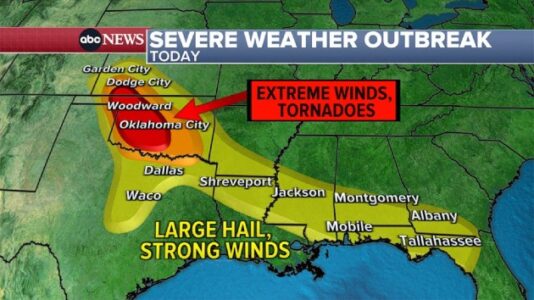 Tornado watch issued in South as severe weather outbreak continues: Latest