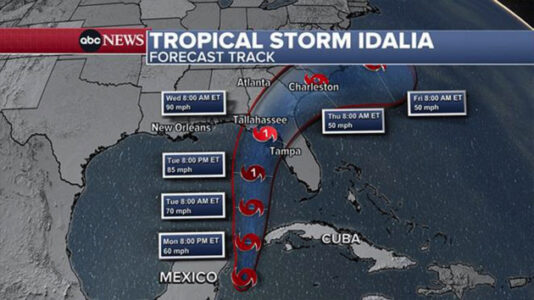 Tropical Storm Idalia expected to become hurricane this week, has Florida in its sights