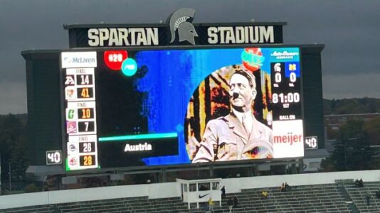 Michigan State issues apology for photo of Hitler on scoreboard