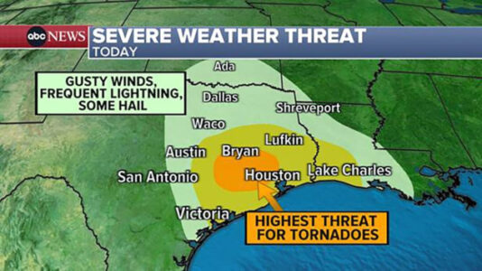 Texas braces for dangerous thunderstorms, potential tornadoes