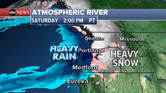 Atmospheric river threatening West Coast with floods, heavy rain