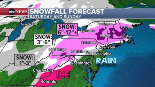 Snow, wintry mix on the way for Northeast