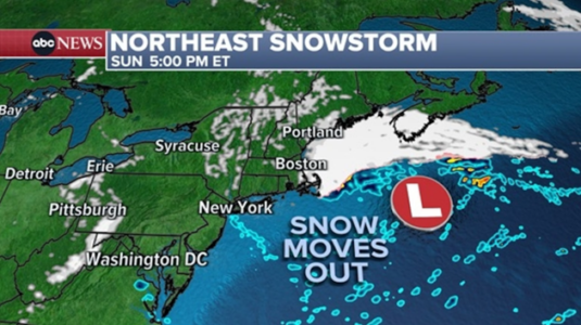 Winter storm expected to move offshore as next cross-country system threatens much of US