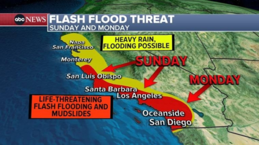 California braces for life-threatening storm expected to bring flooding, mudslide threat