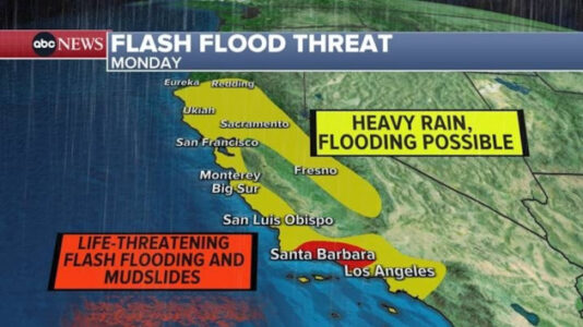 California storm: Santa Barbara airport closes as rain drenches state