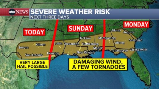 Heavy rain and flood risks loom over the South this weekend