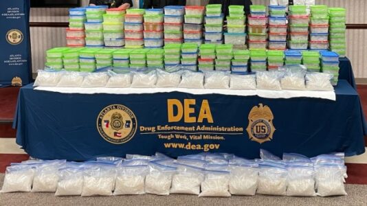 Georgia police, DEA seize 855 pounds of crystal meth from storage unit