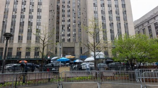 Man sets himself on fire outside courthouse where Trump is on trial