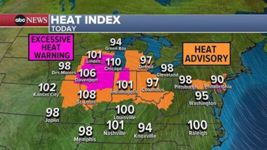 Summer scorcher: Dangerous heat to head to Northeast after slamming Midwest