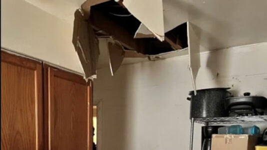 Murder suspect finally found after falling through ceiling during home search