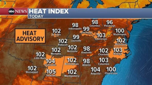 Summer scorcher: Dangerous heat moves to South after baking Northeast, Midwest