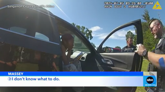 Newly released police body camera footage shows Sonya Massey talking to officers 16 hours before her death