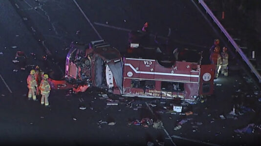 Eight firefighters hurt, two critically, in fire truck rollover crash while returning from California wildfire