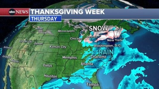 Thanksgiving forecast: Where the snow, rain is headed this holiday week