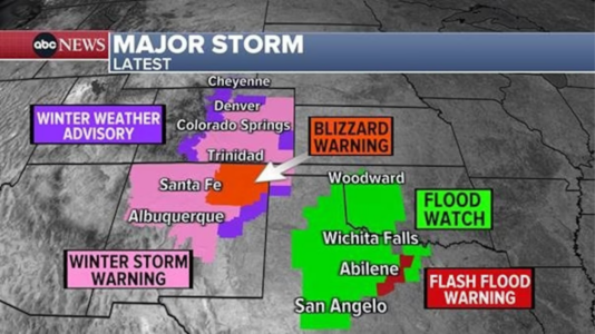 Early season snowstorm pounding New Mexico, Colorado