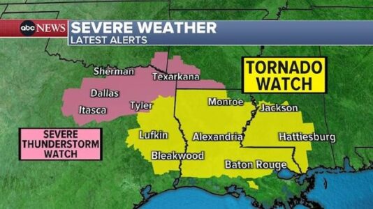 Severe weather, including risk of tornadoes, to impact South this weekend