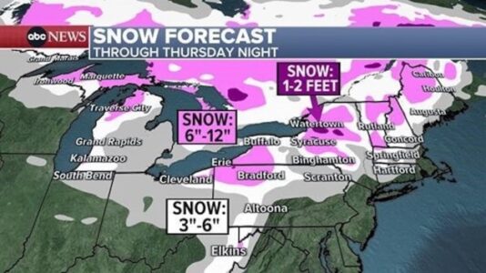 Another round of lake effect snow to hit Michigan, Ohio, Pennsylvania, New York: Latest