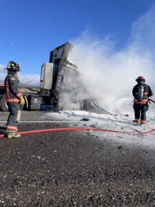Semi Truck Pursuit Ends In Fire
