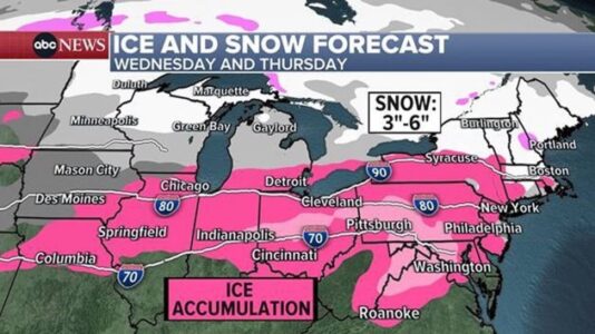 Icy mix to hit 22 states from Midwest to Northeast: Latest forecast