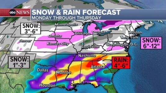 2 storms to bring some of the highest snow totals of season to major cities