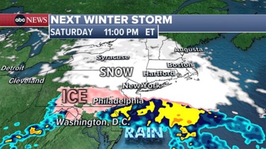 Cross-country storm set to bring more snow to Northeast: Forecast