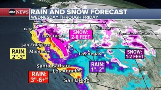 Fire-ravaged Los Angeles braces for landslides as atmospheric river brings heavy rain to California