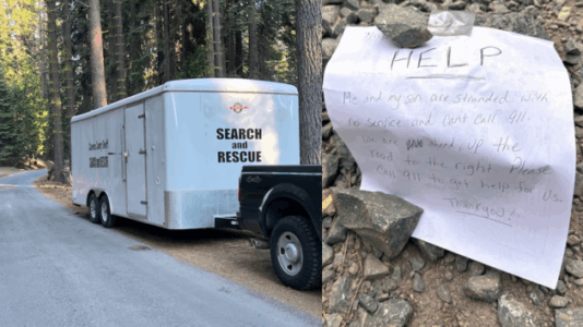 Handwritten notes help lead search crews to mom and son stranded in California forest