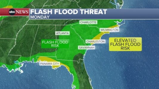 Flash-flooding threats move into the Plains, Atlantic Coast as Wisconsin mops up