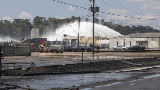 Mandatory evacuation remains in effect as fire from Louisiana plant explosion continues to burn
