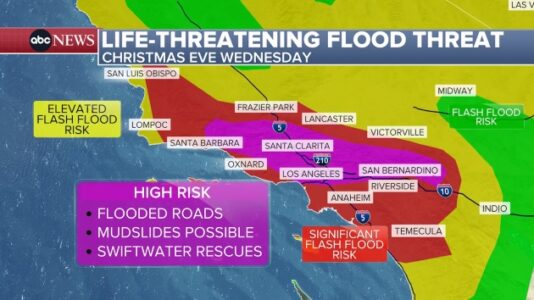 Christmas weather forecast from California storm to Northeast snow
