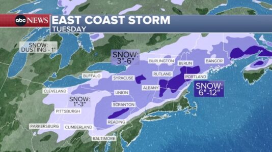 More than 50 million on alert for snow and ice from Kentucky to Maine